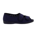 Navy Blue - Back - San Diego Womens-Ladies Wide Fit Cotton Twin Touch Fastening Peep Toe Casual Shoes