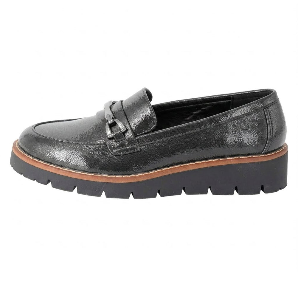 Black - Back - Cipriata Womens-Ladies Miranda Saddle Trim Court Shoes