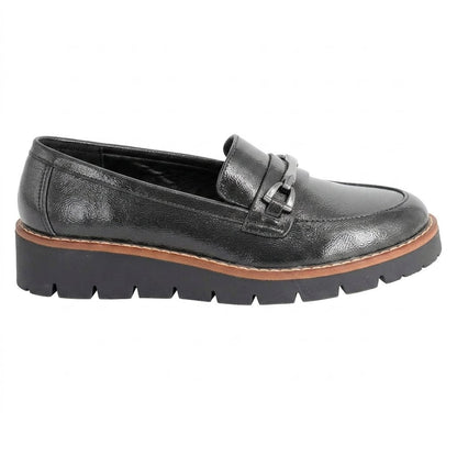 Black - Front - Cipriata Womens-Ladies Miranda Saddle Trim Court Shoes