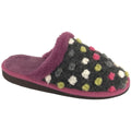 Purple-Grey - Front - Sleepers Womens-Ladies Donna Mule Slippers