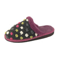 Purple-Grey - Back - Sleepers Womens-Ladies Donna Mule Slippers