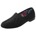 Black - Back - Sleepers Womens-Ladies Audrey III Roll Top Velour Slippers