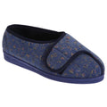Blueberry - Front - Comfylux Womens-Ladies Helen Floral Superwide Slippers
