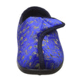 Navy Blue - Front - Zedzzz Womens-Ladies Janice Touch Fastening Floral Slippers