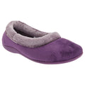Purple - Front - Sleepers Womens-Ladies Julia Memory Foam Collar Slippers