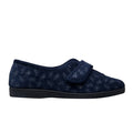 Navy Blue - Back - Sleepers Womens-Ladies Ivy Floral V Throat Touch Fastening Slippers