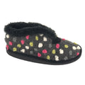 Black-Grey - Front - Sleepers Womens-Ladies Tilly Lightweight Thermal Lined Bootee Slippers