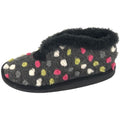 Black-Grey - Back - Sleepers Womens-Ladies Tilly Lightweight Thermal Lined Bootee Slippers
