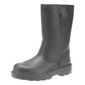 Black - Back - Grafters Mens Leather Safety Rigger Treaded Sole Toe Cap Boots
