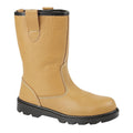 Tan - Front - Grafters Mens Leather Safety Rigger Treaded Sole Toe Cap Boots