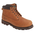 Light Brown - Front - Grafters Mens 6 Eye Padded Leather Work Boots