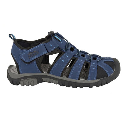 Navy - Front - PDQ Mens Toggle & Touch Fastening Synthetic Nubuck Trail Sandals