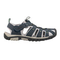 Navy Blue-Lime - Back - PDQ Mens Toggle & Touch Fastening Synthetic Nubuck Trail Sandals