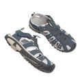 Navy Blue-Lime - Side - PDQ Mens Toggle & Touch Fastening Synthetic Nubuck Trail Sandals
