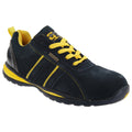 Navy Blue-Yellow - Front - Grafters Mens Safety Toe Cap Trainer Shoes