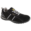 Black-Grey - Front - Grafters Mens Safety Toe Cap Trainer Shoes