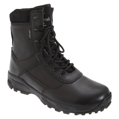 Black - Front - Grafters Mens Ambush 8 Inch Waterproof Combat Boots