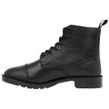 Black - Side - Grafters Mens 6 Eye Grain Leather Cadet Boots