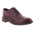 Oxblood - Front - Roamers Mens 5 Eyelet Brogue Oxford Leather Shoes