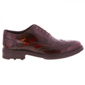 Oxblood - Side - Roamers Mens 5 Eyelet Brogue Oxford Leather Shoes