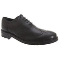 Black - Front - Roamers Mens 5 Eyelet Brogue Oxford Leather Shoes