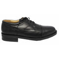 Black - Back - Roamers Mens Plain Leather Capped Gibson Formal Shoes
