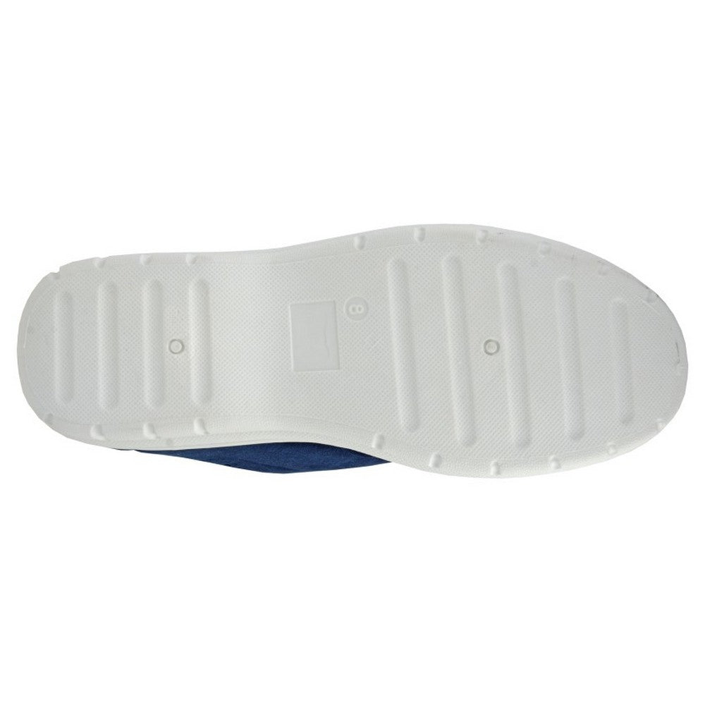 Navy Blue Denim - Back - Scimitar Mens Touch Fastening Casual Textile Shoes