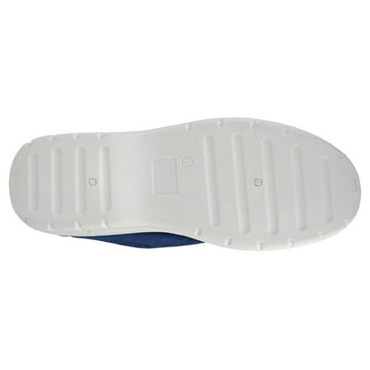 Navy Blue Denim - Back - Scimitar Mens Touch Fastening Casual Textile Shoes