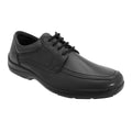 Black - Front - IMAC Mens Mudguard Panel Tie Leather Shoes
