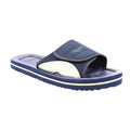 Navy Blue-Grey - Back - PDQ Mens Surfer Touch Fastening Beach Mule Pool Shoes