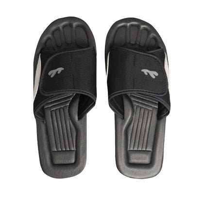 Navy Blue-Grey - Lifestyle - PDQ Mens Surfer Touch Fastening Beach Mule Pool Shoes