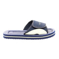 Navy Blue-Grey - Front - PDQ Mens Surfer Touch Fastening Beach Mule Pool Shoes