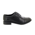 Black - Back - Roamers Mens Fuller Fitting Capped Leather Oxford Shoes