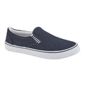 Navy Blue - Front - Dek Boys Gusset Casual Canvas Yachting Shoes