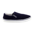 Navy Blue - Back - Dek Mens Gusset Casual Canvas Yachting Shoes