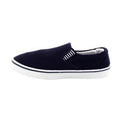 Navy Blue - Side - Dek Mens Gusset Casual Canvas Yachting Shoes