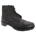 Black - Front - Grafters Mens Grain Leather 6 Eye Cadet Boots