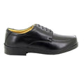 Black - Back - Roamers Mens Extra Wide Fitting Lace Tie Shoes