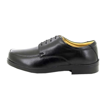 Black - Back - Roamers Mens Extra Wide Fitting Lace Tie Shoes