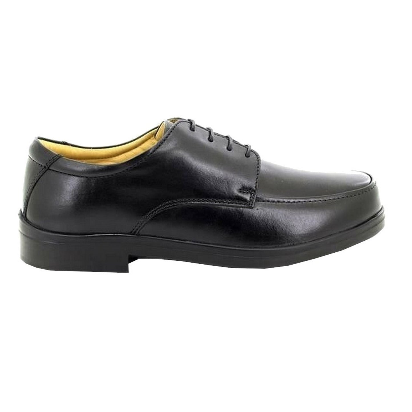 Black - Side - Roamers Mens Extra Wide Fitting Lace Tie Shoes