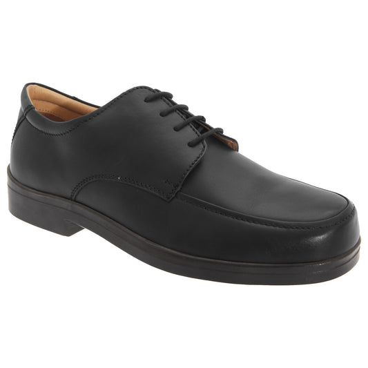 Black - Front - Roamers Mens Extra Wide Fitting Lace Tie Shoes