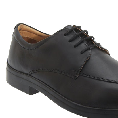 Black - Back - Roamers Mens XXX Extra Wide 4 Eye Tramline Gibson Shoes