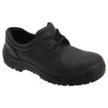 Black - Front - Grafters Mens 3 Eye Grain Leather Safety Toe Cap Shoes