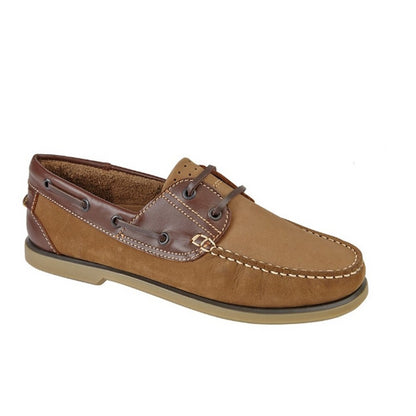 Brown Nubuck-Leather - Lifestyle - Dek Mens Moccasin Boat Shoes