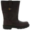 Brown - Back - Grafters Mens Waterproof Safety Rigger Boots