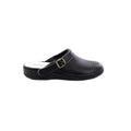 Black - Back - Dek Unisex Swivel Bar Coated Leather Clogs