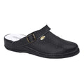 Black - Front - Dek Unisex Swivel Bar Coated Leather Clogs