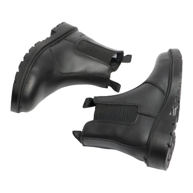 Black - Side - Grafters Mens Grinder Safety Twin Gusset Leather Dealer Boots