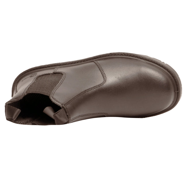 Brown - Back - Grafters Mens Grinder Safety Twin Gusset Leather Dealer Boots