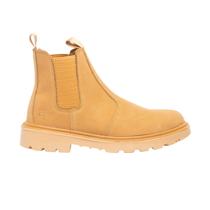 Honey Nubuck - Back - Grafters Mens Grinder Safety Twin Gusset Leather Dealer Boots